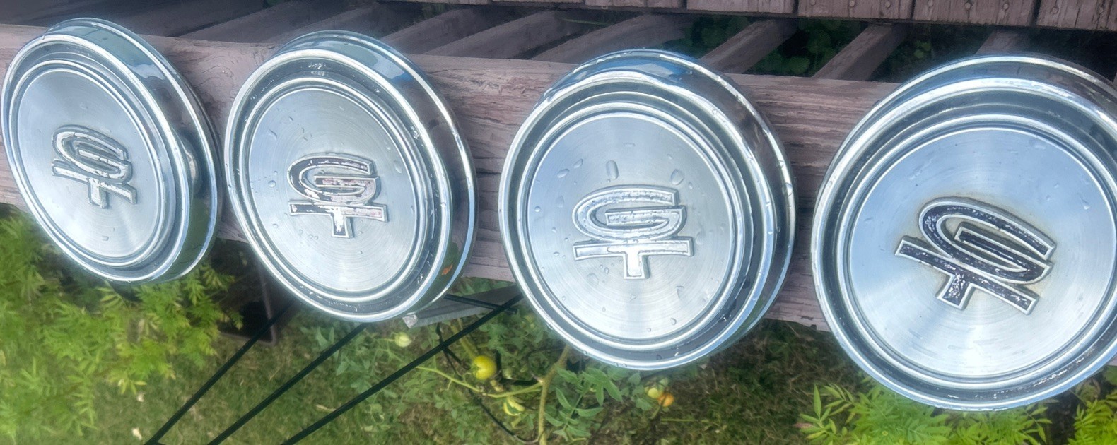 1967-68 Ford Mustang Wheel Hub Center Caps with GT emblems 1967-68 Ford Mustang Wheel Hub Center Caps with GT emblems