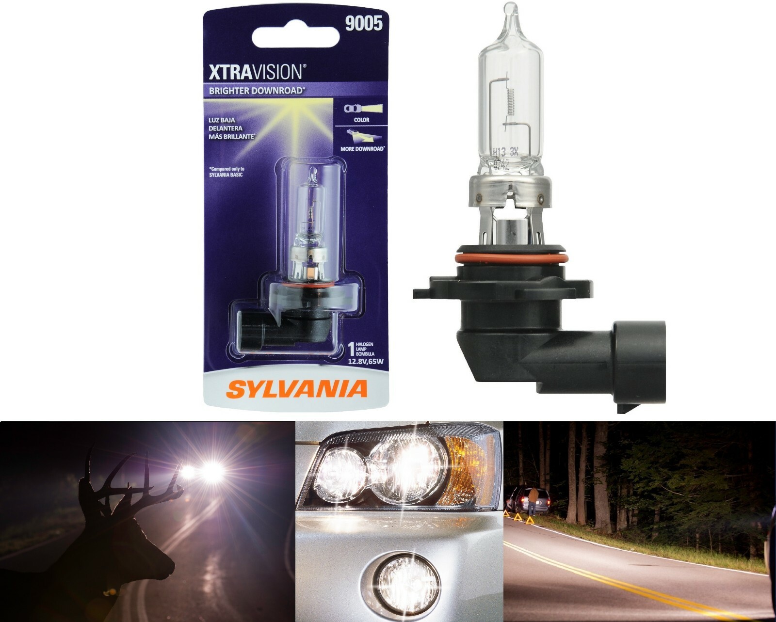 Sylvania Xtra Vision 9005 HB3 65W One Bulb Head Light Low Beam Replacement Lamp Sylvania Xtra Vision 9005 HB3 65W One Bulb Head Light Low Beam Replacement Lamp