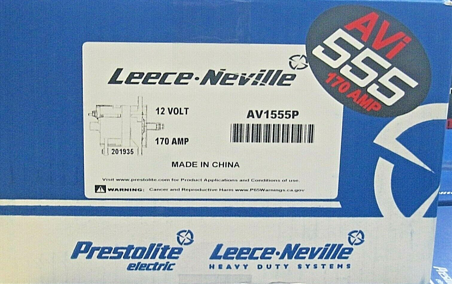 *NEW OVERSTOCK*  LEECE - NEVILLE  170 amp 12 volts P MOUNT ALTERNATOR    AV1555P