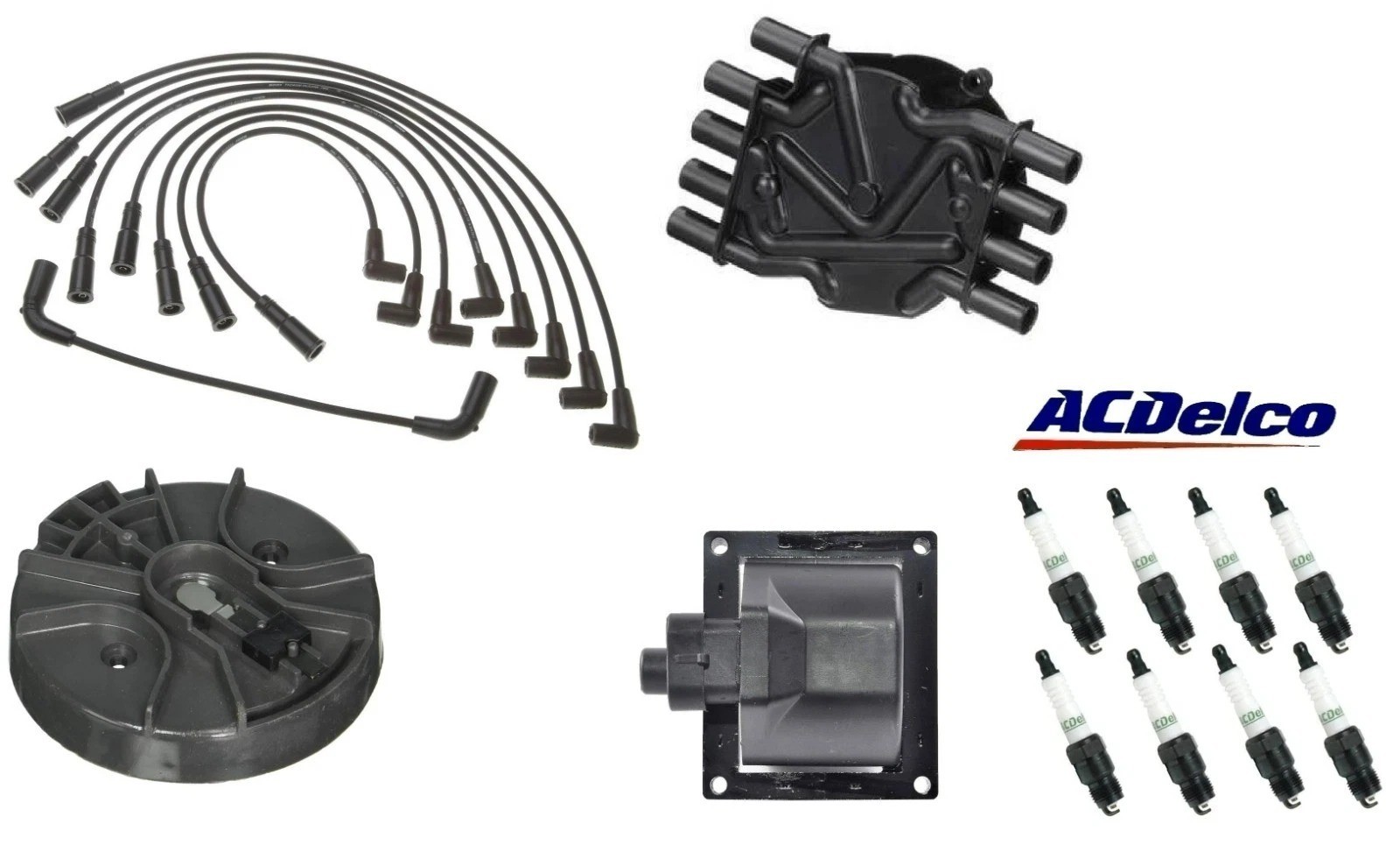 OEM Tune Up Set Cap Rotor Coil & Plug Wires For 1996-2002 Chevy GMC 5.0L 5.7L V8