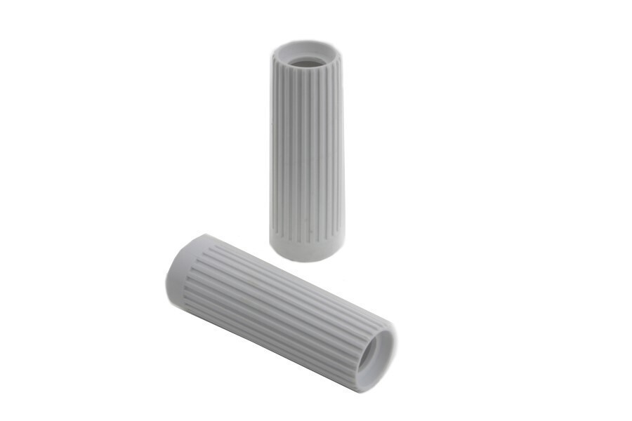 V-Twin 28-0166 White Replica Rib Style Hand Grip Set