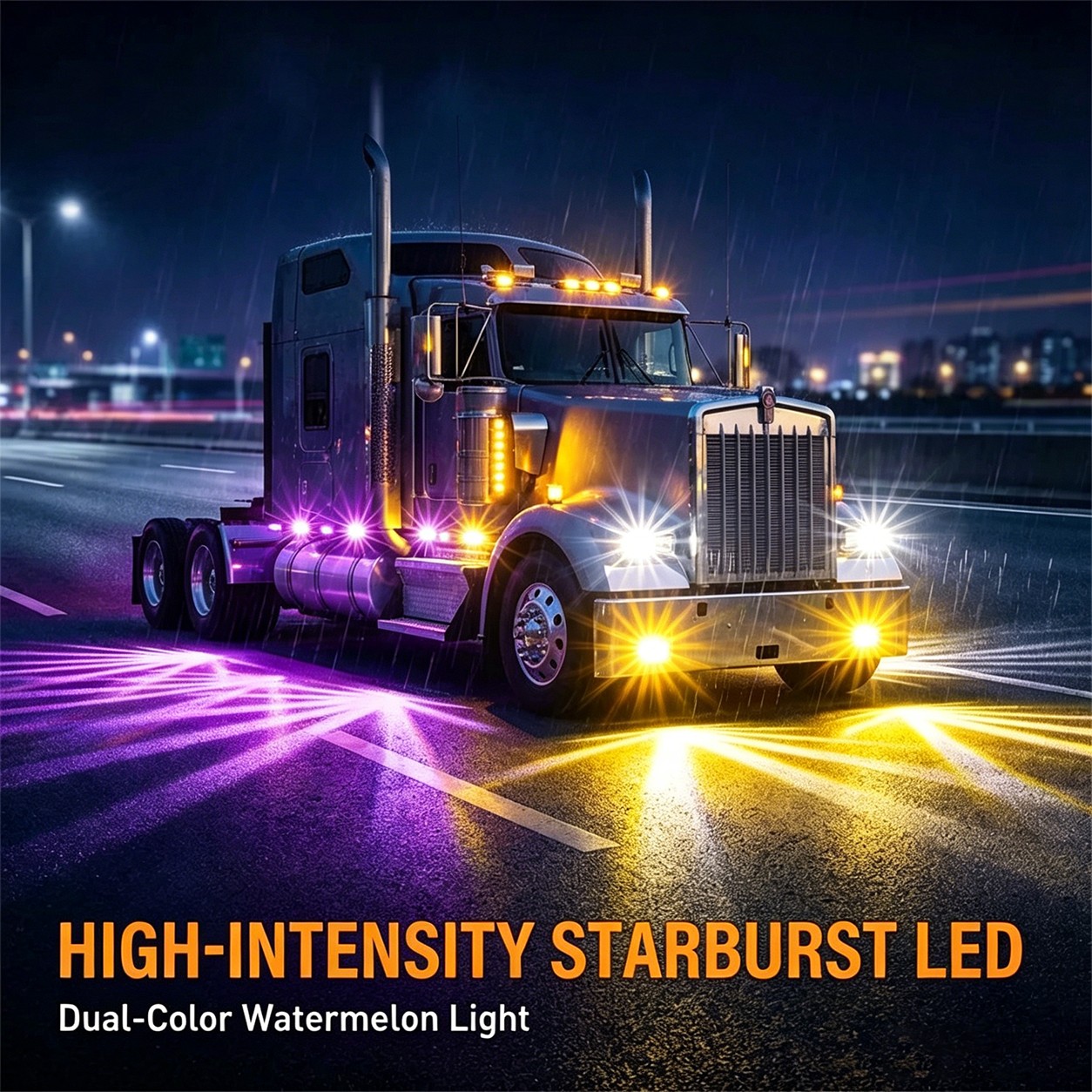 2/4/6x Clear Glass Lens LED Watermelon Lights Truck Trailer Turn Signal Flash