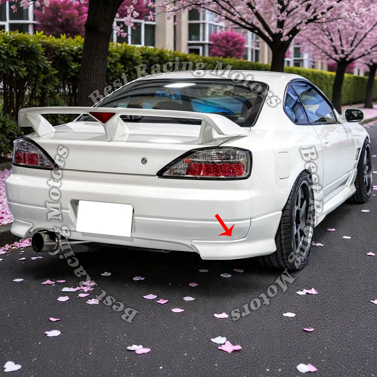 For 1999-2002 Nissan Silvia S15 Spec-R Style Rear Bumper Spats Aprons (ABS) For 1999-2002 Nissan Silvia S15 Spec-R Style Rear Bumper Spats Aprons (ABS)