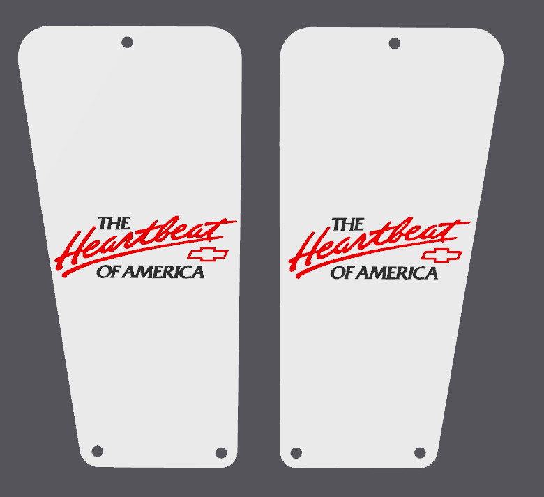Hearbeat Of America White/Red OBS Door Jam Vents Custom 88-98 Chevy/GMC 2 Qty Hearbeat Of America White/Red OBS Door Jam Vents Custom 88-98 Chevy/GMC 2 Qty