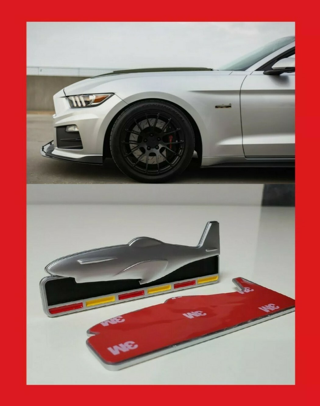 2x Mustang Roush P-51 Style Jet Symbol Side Fender Emblem Badge Decal Logo