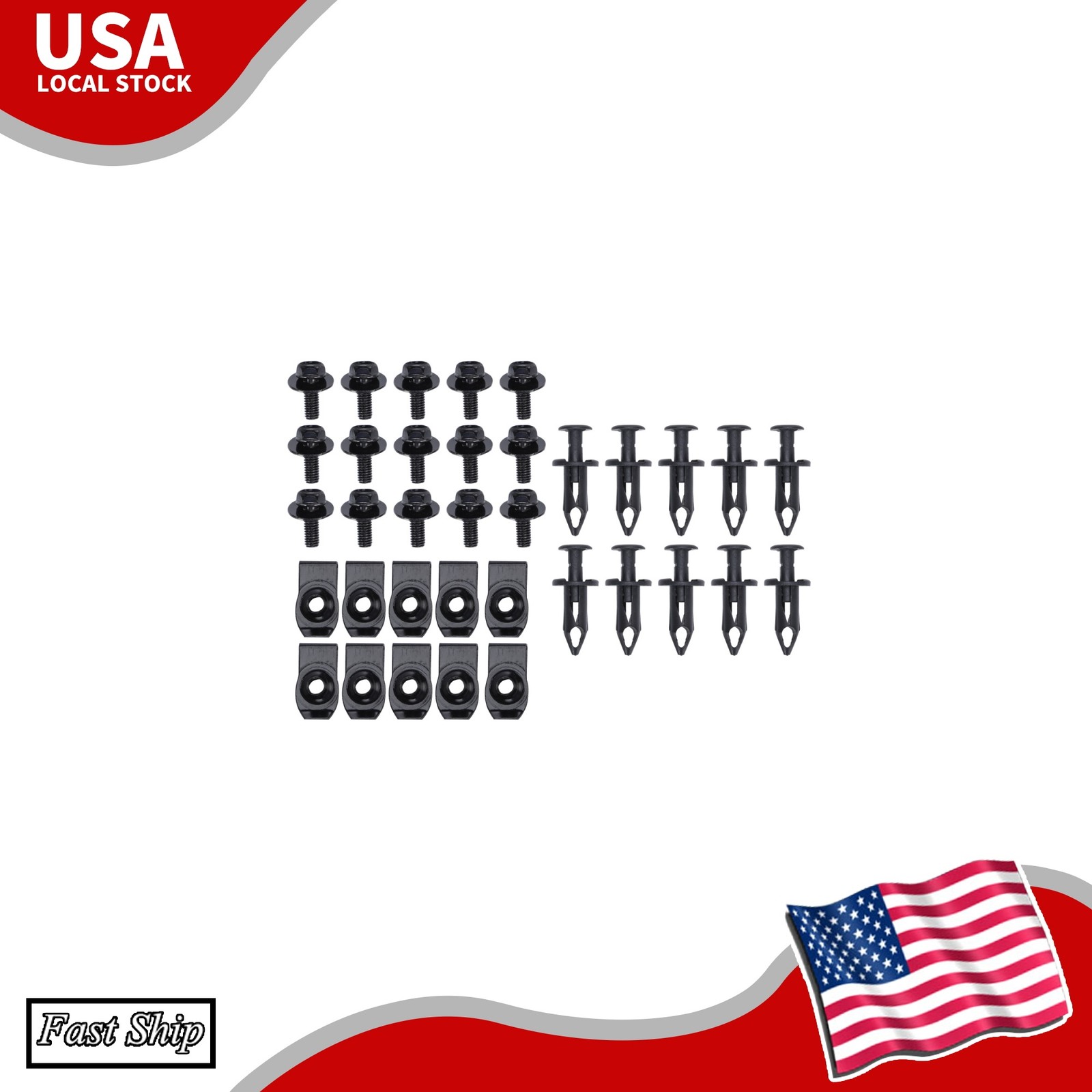 35PCS M6 Bolts U-nut Clips Set for Toyota Splash Shield Under Cover