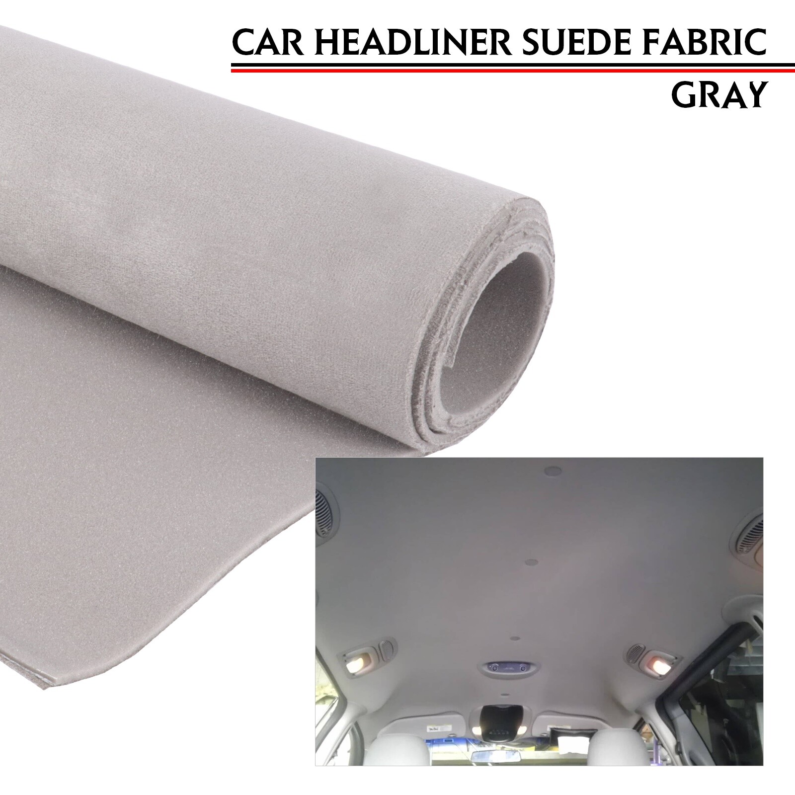 Gray Suede Headliner Fabric For Chevrolet Avalanche Colorado C1500～3500 60