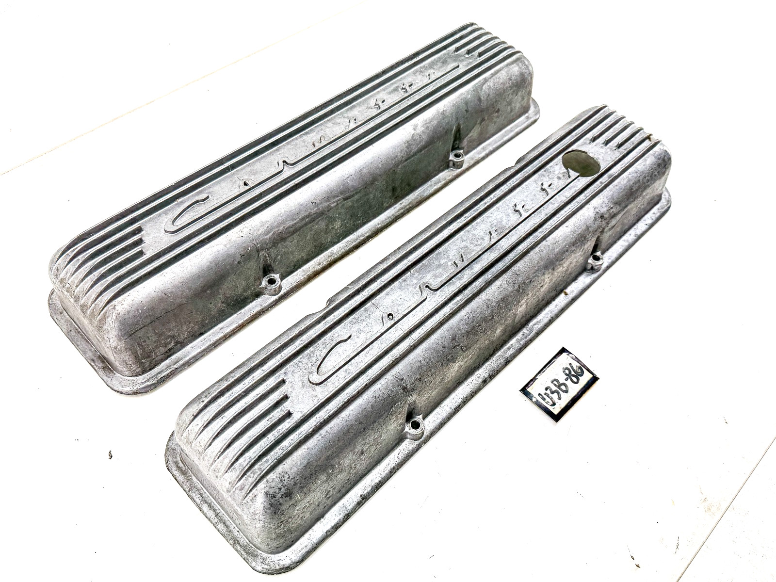 OEM 1959 - 1967 CORVETTE FINNED ALUMINUM VALVE COVERS PAIR 327 3767493 U3B-86