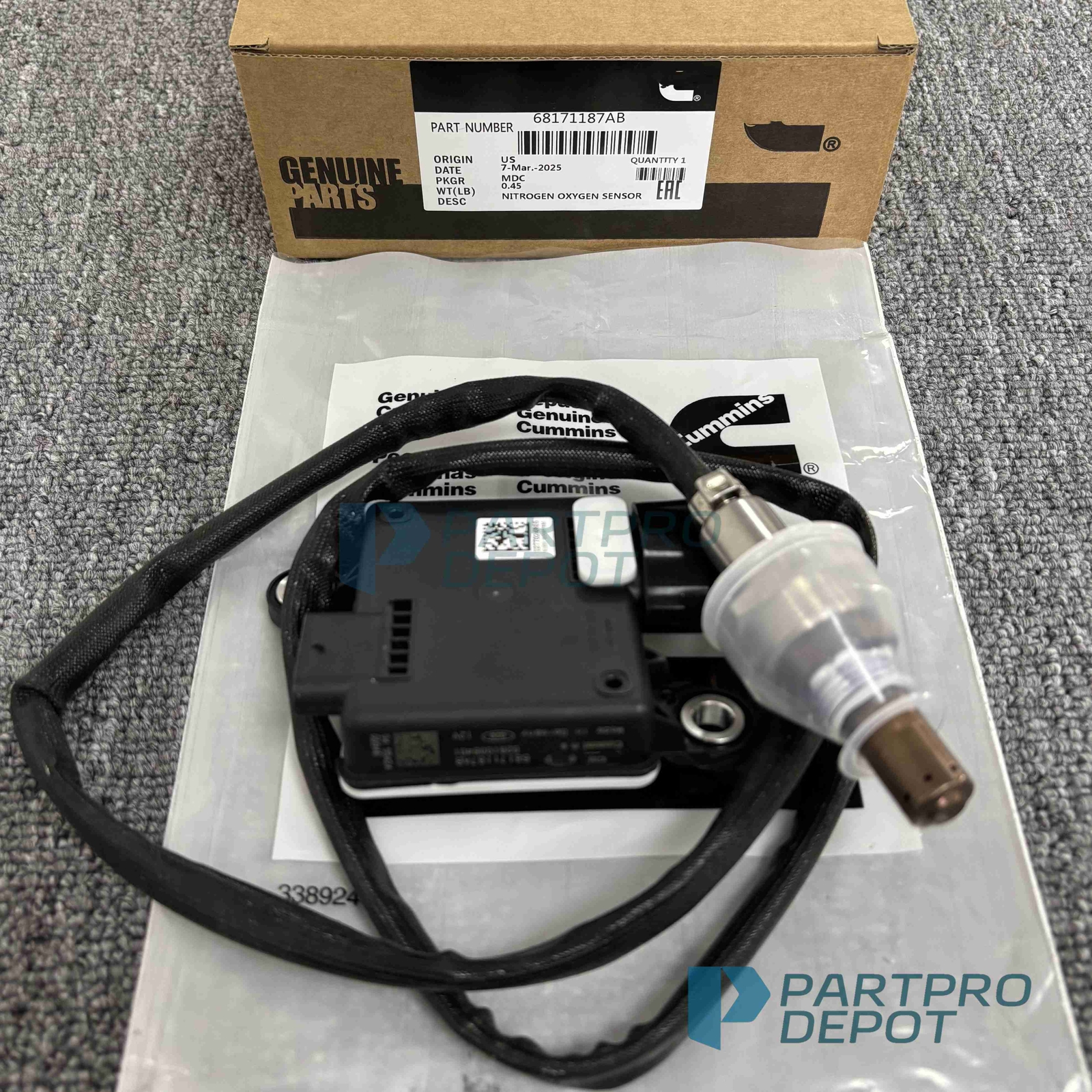 New Nitrogen Oxide Nox Sensor Fits 68171187AB RAM 1500 2016-2019 3.0L Diesel