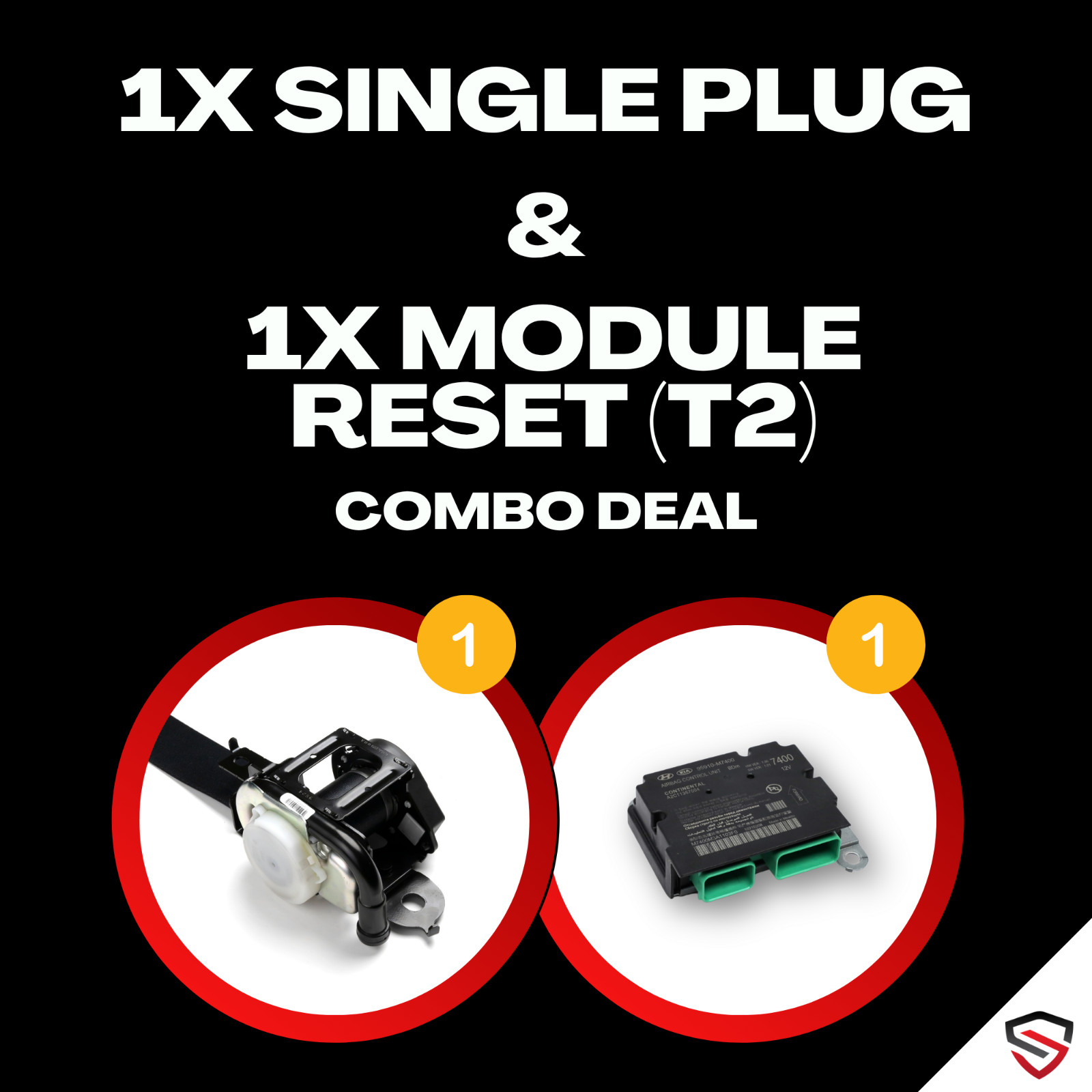 1SS 1MCU (1X Single, 1x SRS) SEAT BELT SRS MCU MODULE RESET COMBO DEAL