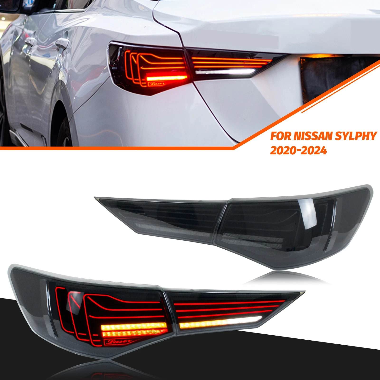 Smoked LED Tail Lights For 8th Gen 2020-25 Nissan Sentra Sequential Animation Smoked LED Tail Lights For 8th Gen 2020-25 Nissan Sentra Sequential Animation
