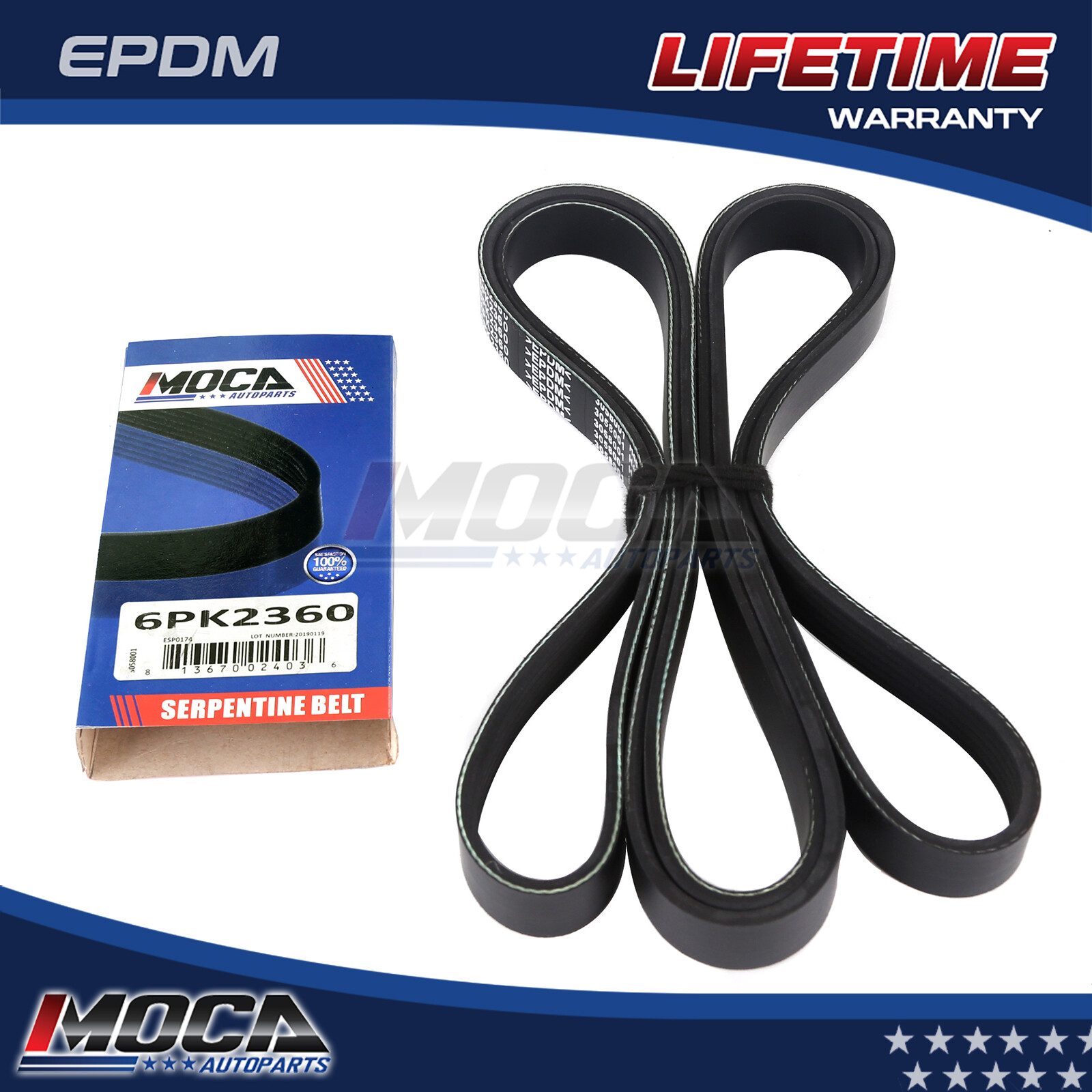 6PK2360Serpentine Belt for Chevrolet Cadillac GMC Isuzu Oldsmobile Mercedes-Benz