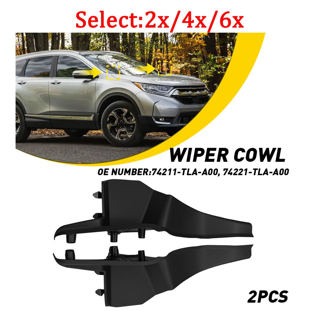 For Honda CRV 17-22 Front Wiper Side Cowl Extension Trim Cover 74221TLAA00 2-6X