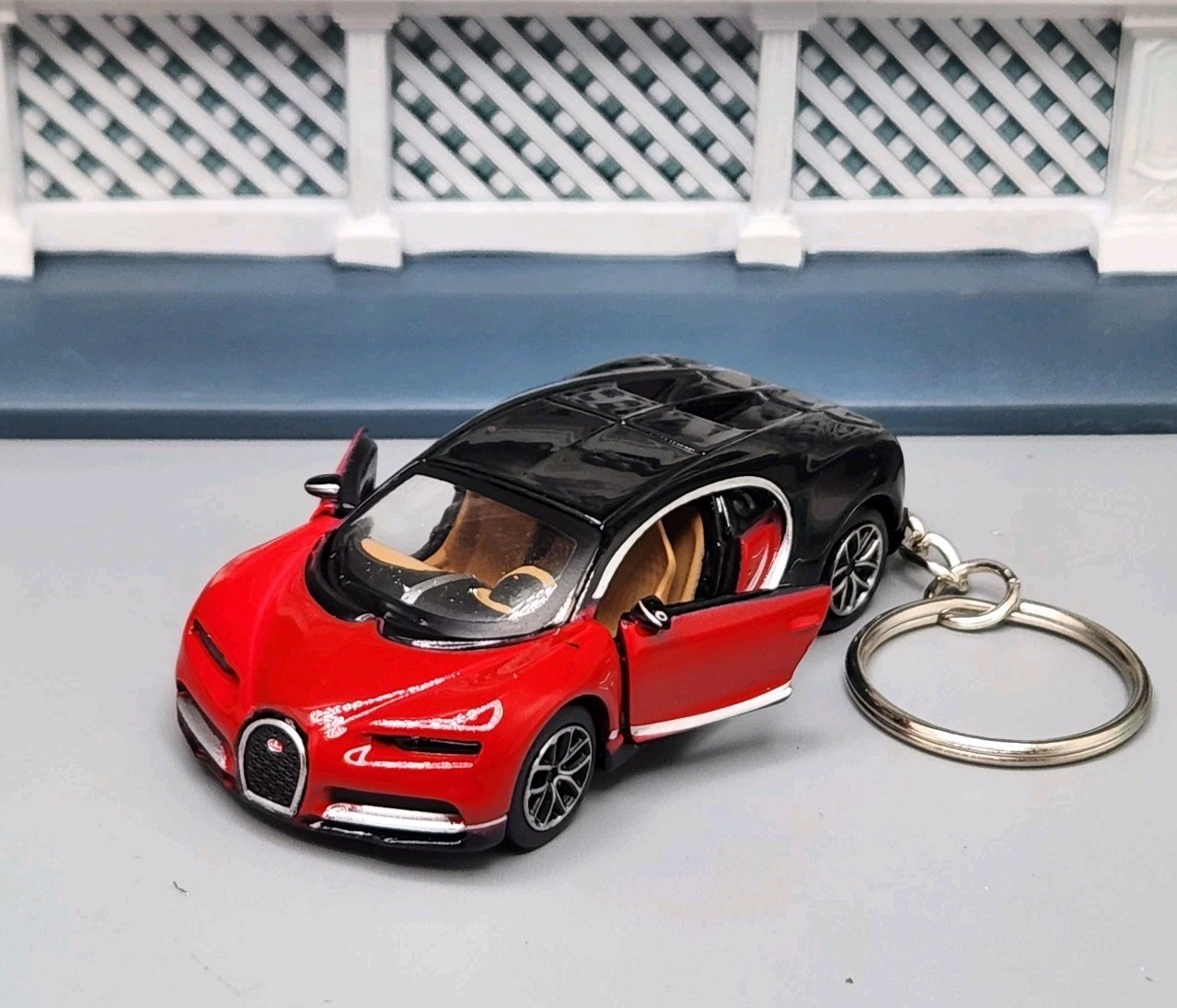 Bugatti Chiron Red/Black Custom Diecast Car Opening Doors 🎁AWESOME GIFT🎁