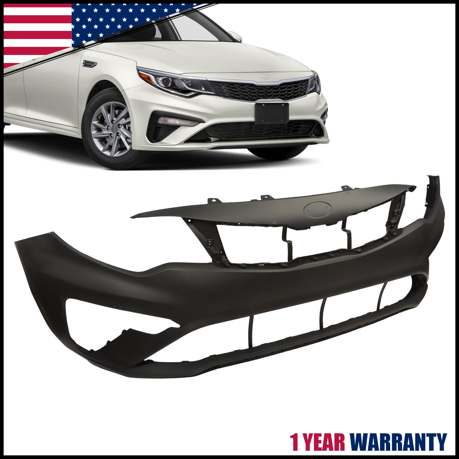 New Front Bumper Cover Primed For 2019-2020 Kia Optima 4-Door 1.6L 2.0L 2.4L