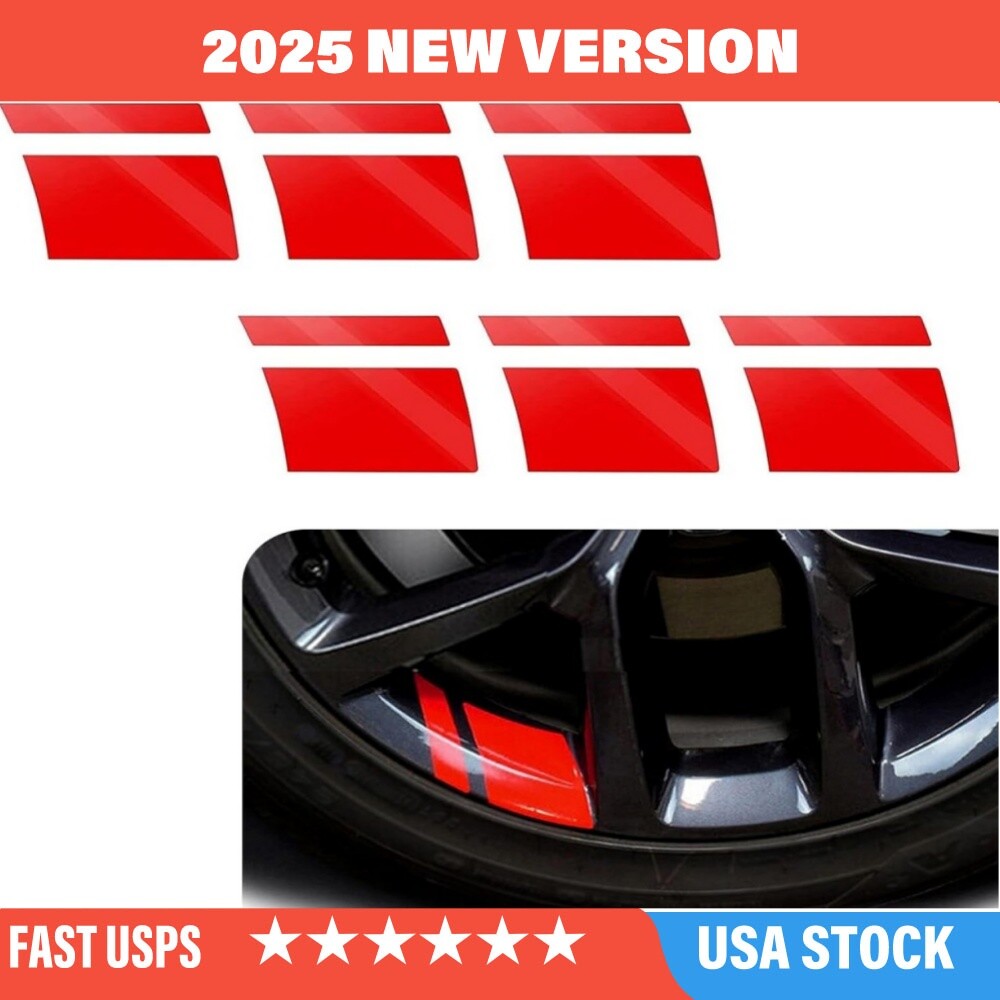 6Pcs Car Wheel Rim Decal Stripe Reflective Stickers Wheels Tire Decoration Red 6Pcs Car Wheel Rim Decal Stripe Reflective Stickers Wheels Tire Decoration Red