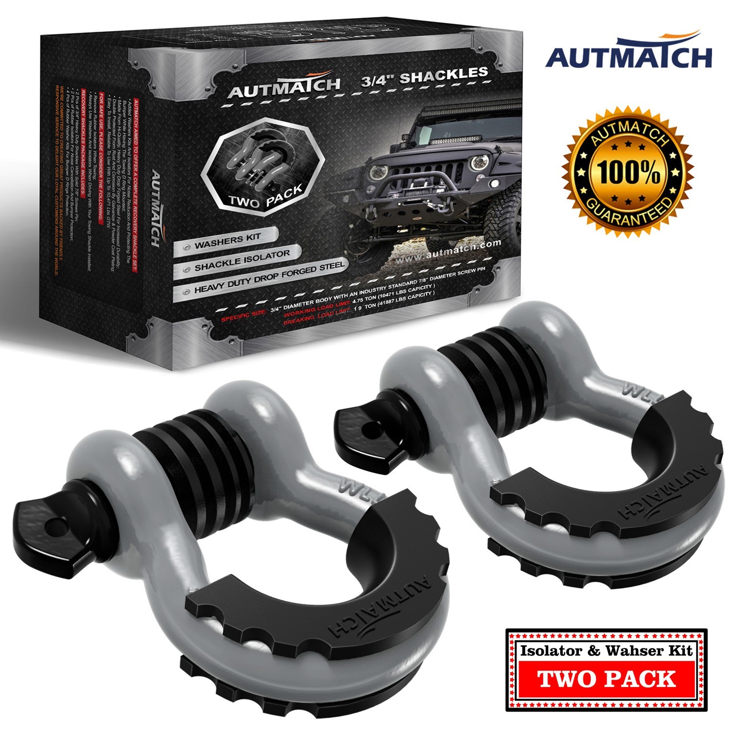 AUTMATCH D Ring Shackle 3/4\
