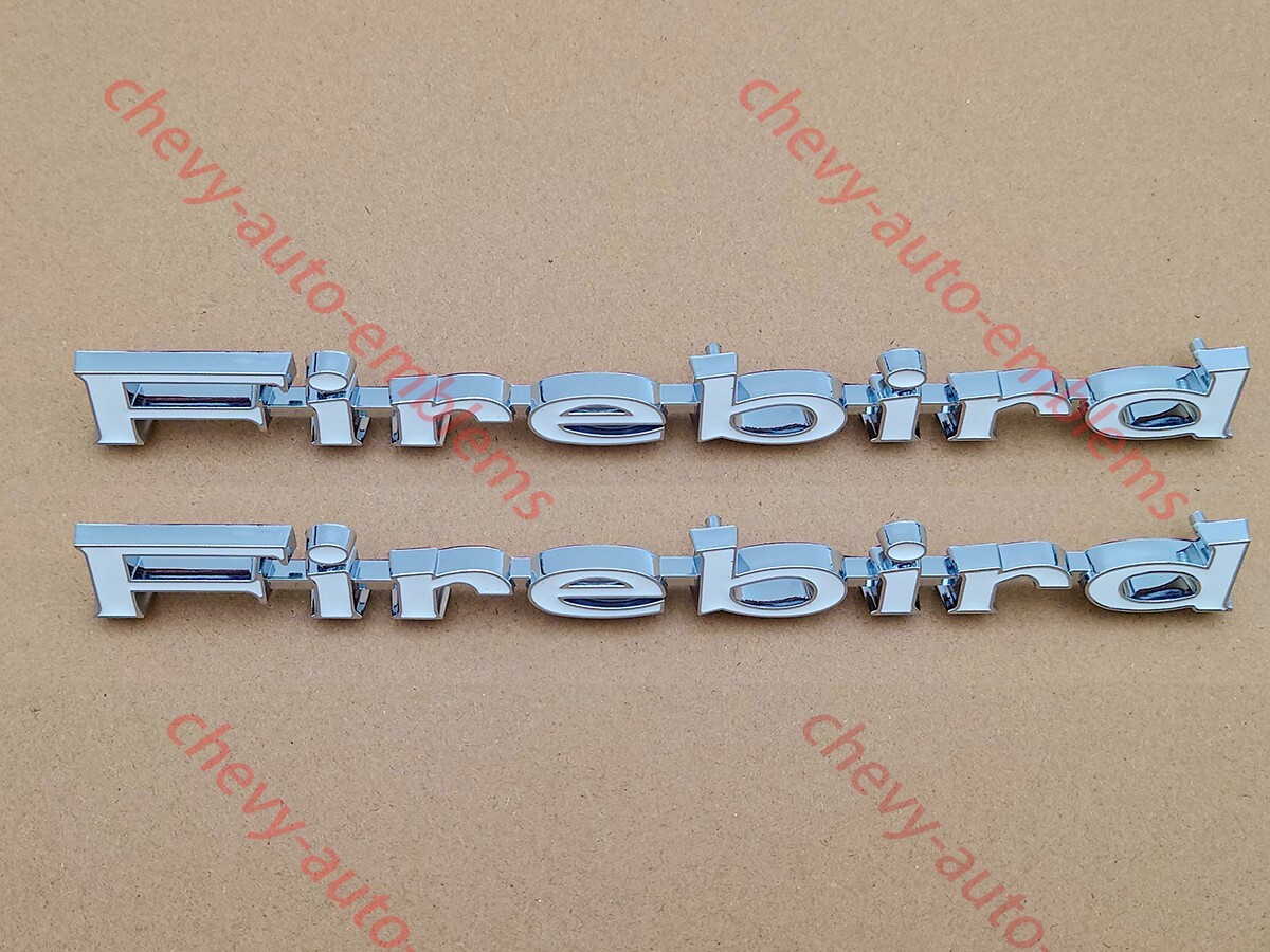 2Pc Silver Fits 1967-69 Firebird Trans Am Front Fender Emblem Badge 9796319