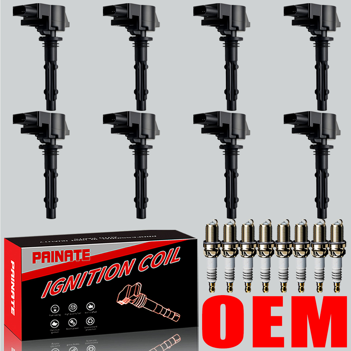 8X OEM Ignition Coil & 8X Iridium Spark Plugs For Mercedes-Benz E550 SL550 UF535