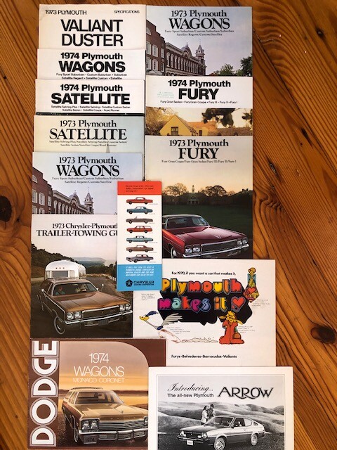 Plymouth Chrysler vintage factory brochure literature collection in near mint Plymouth Chrysler vintage factory brochure literature collection in near mint