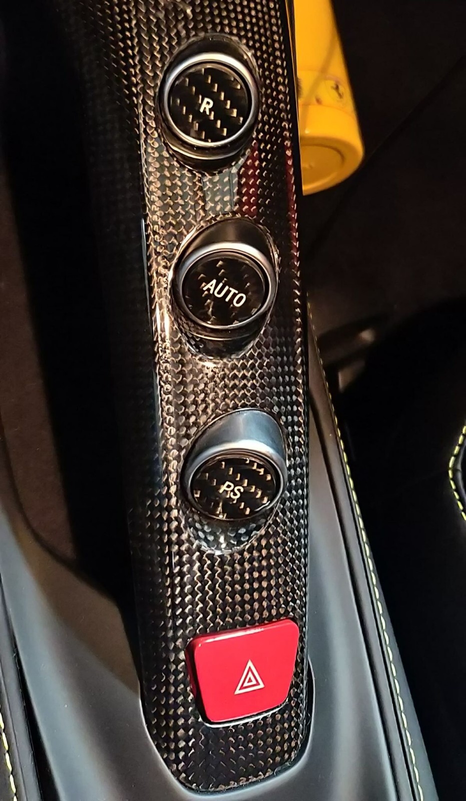 Fits Ferrari FF 12-16 F1 Gear Button Covers in Black Carbon Fiber Kit