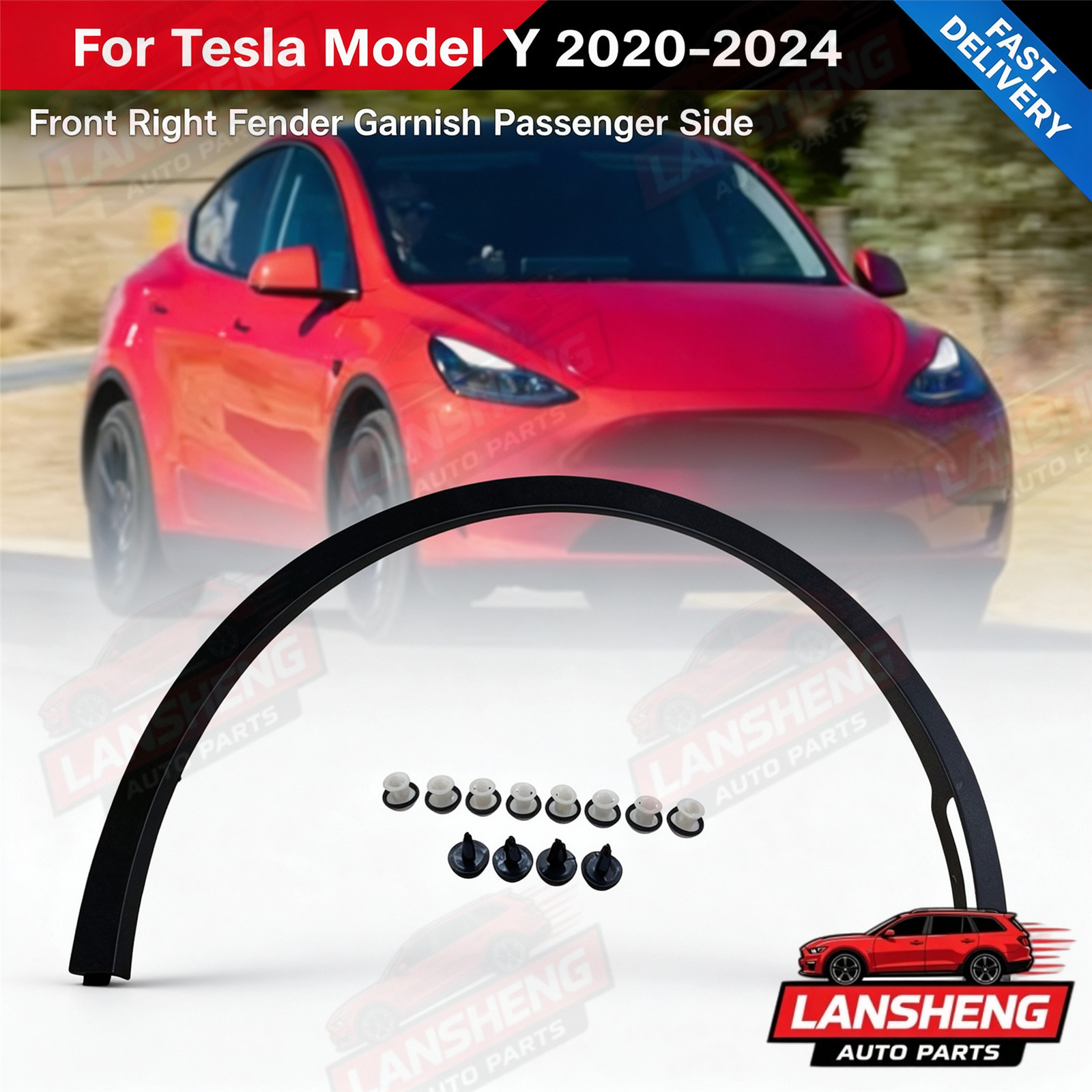 NEW Front Right Fender Garnish Passenger Side For Tesla Model Y 2020-2024 NEW Front Right Fender Garnish Passenger Side For Tesla Model Y 2020-2024