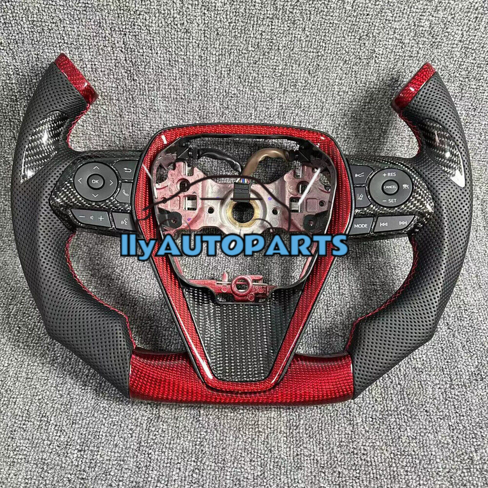 F1 Shape Red Carbon Fiber Steering Wheel Fit for Toyota Camry Rav4 Corolla 2018+