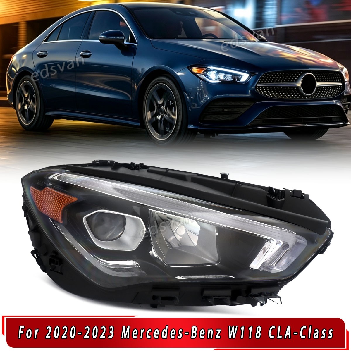 LED Headlight Right Side For 2020-2023 Mercedes-Benz CLA200 CLA250 A1189068800