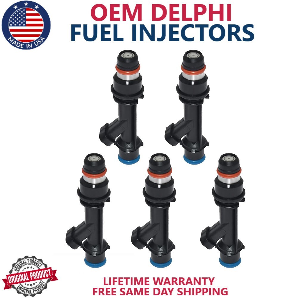 OEM 5X Delphi Fuel Injectors Fits 99-02 GMC Chevrolet Hummer H3 3.5L 25358575