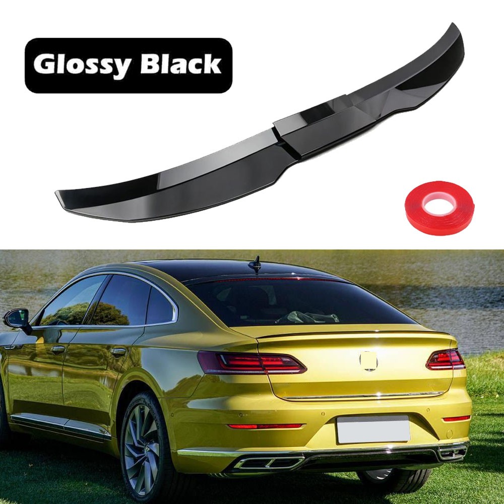 For Volkswagen CC 2009-2017 Rear Trunk Lip Spoiler Wing Body Kit Glossy Black