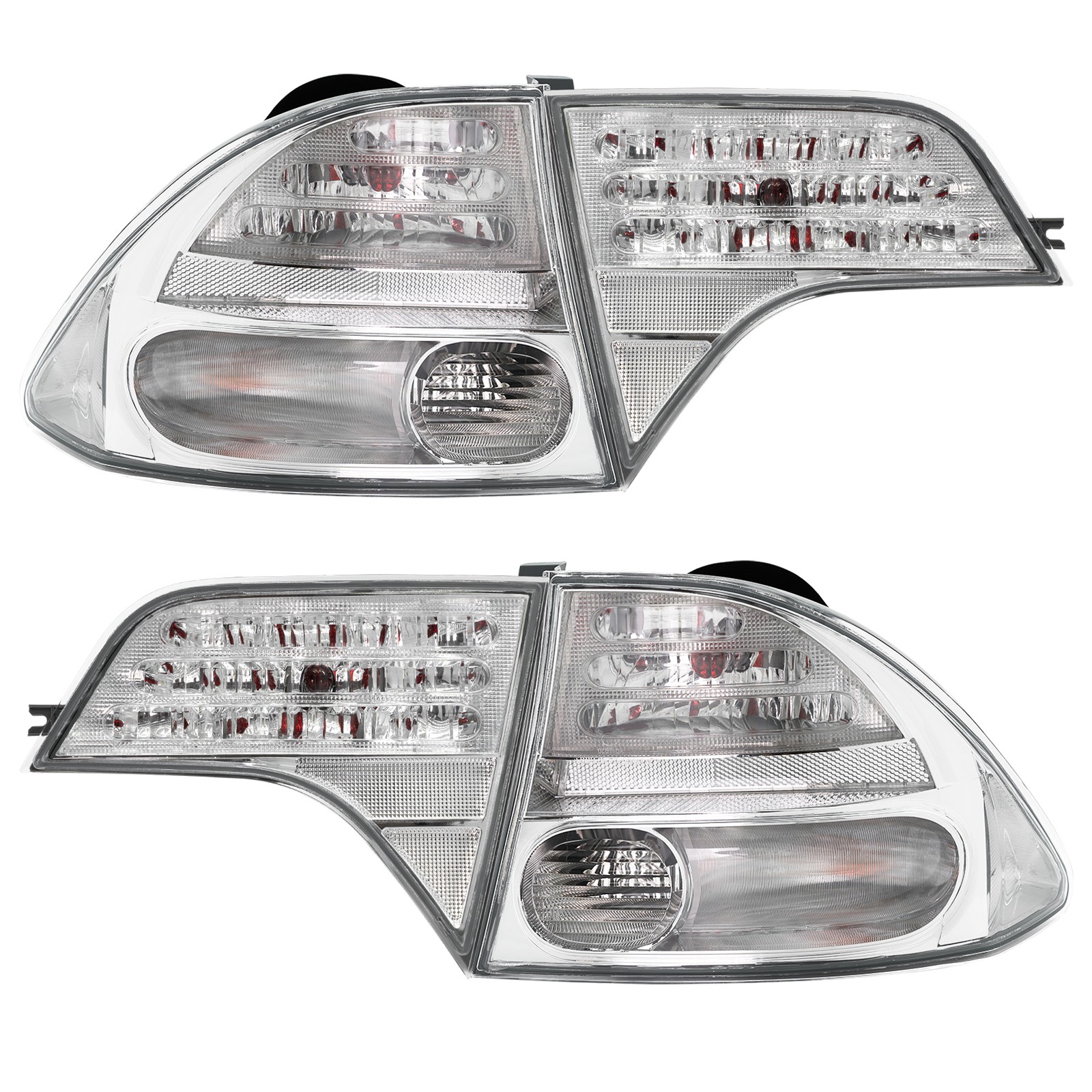 Crystal Clear Lens Tail Light Brake Lamp For 2006-2011 8th Gen Honda Civic Sedan