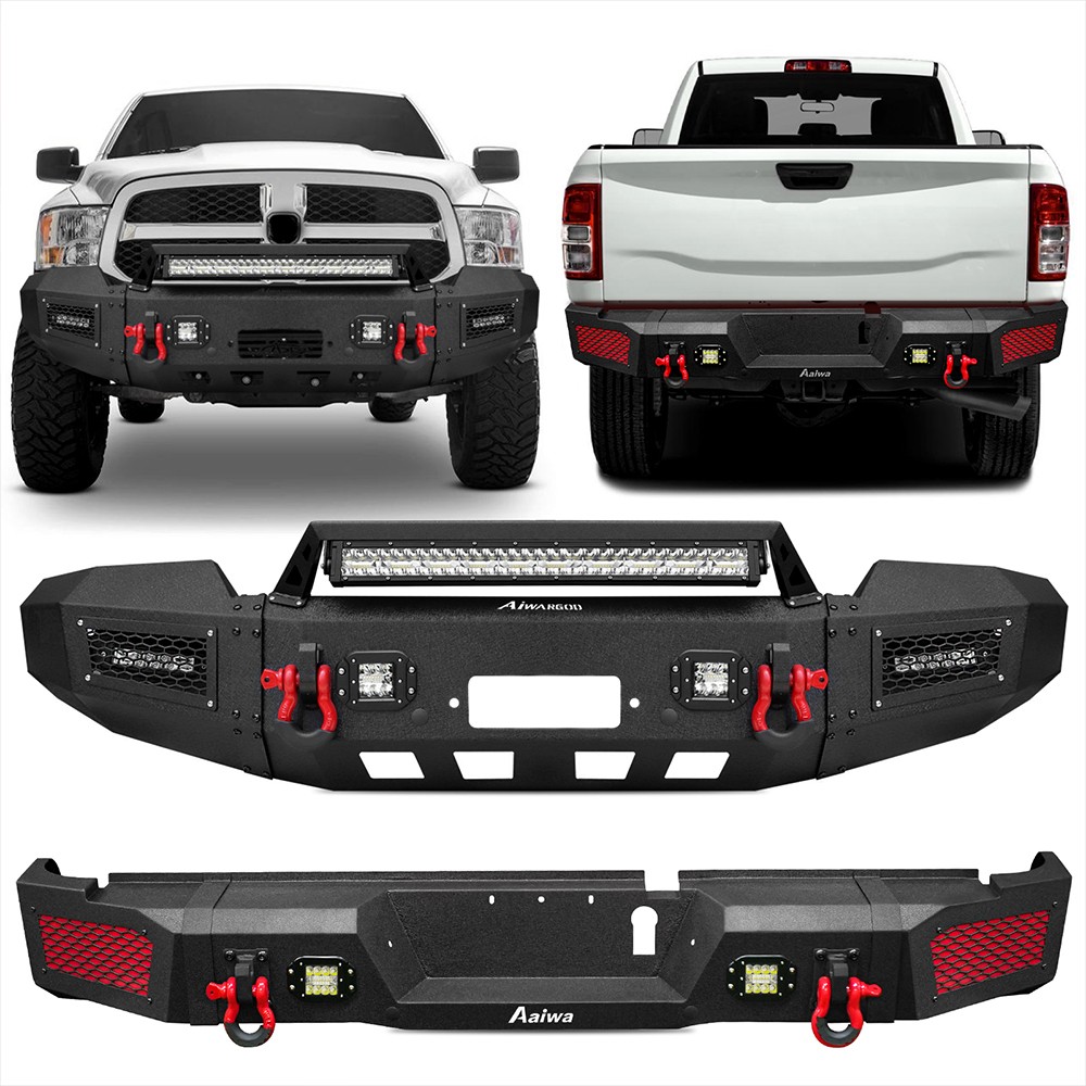 Aaiwa For 2019-2024 Dodge Ram 2500 3500 Steel Front Rear Bumper w/ Winch Plate