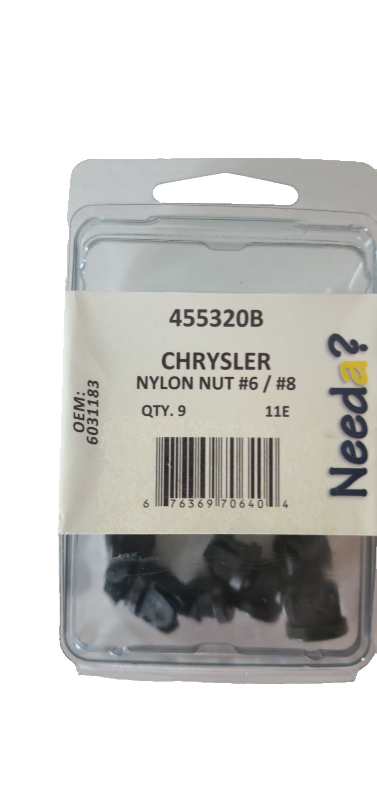 Needa 455320B Nylon Nuts, #6 / #8 For Chrysler 6031183 - 9 PACK Needa 455320B Nylon Nuts, #6 / #8 For Chrysler 6031183 - 9 PACK
