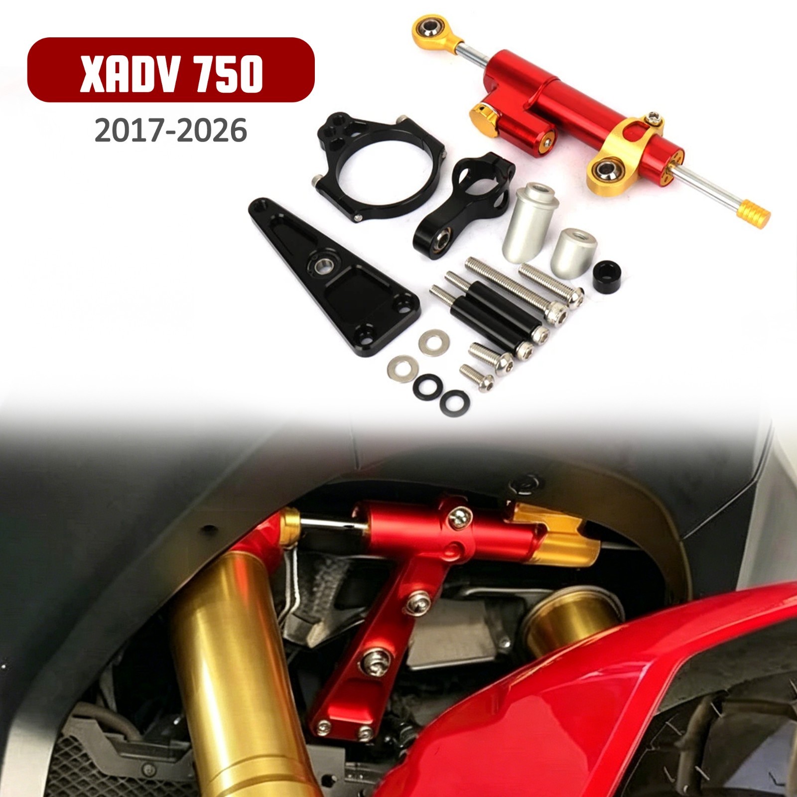 For Honda XADV 750 2017- /NSS750 2021- CNC Steering Stabilizer Damper Stand Kit