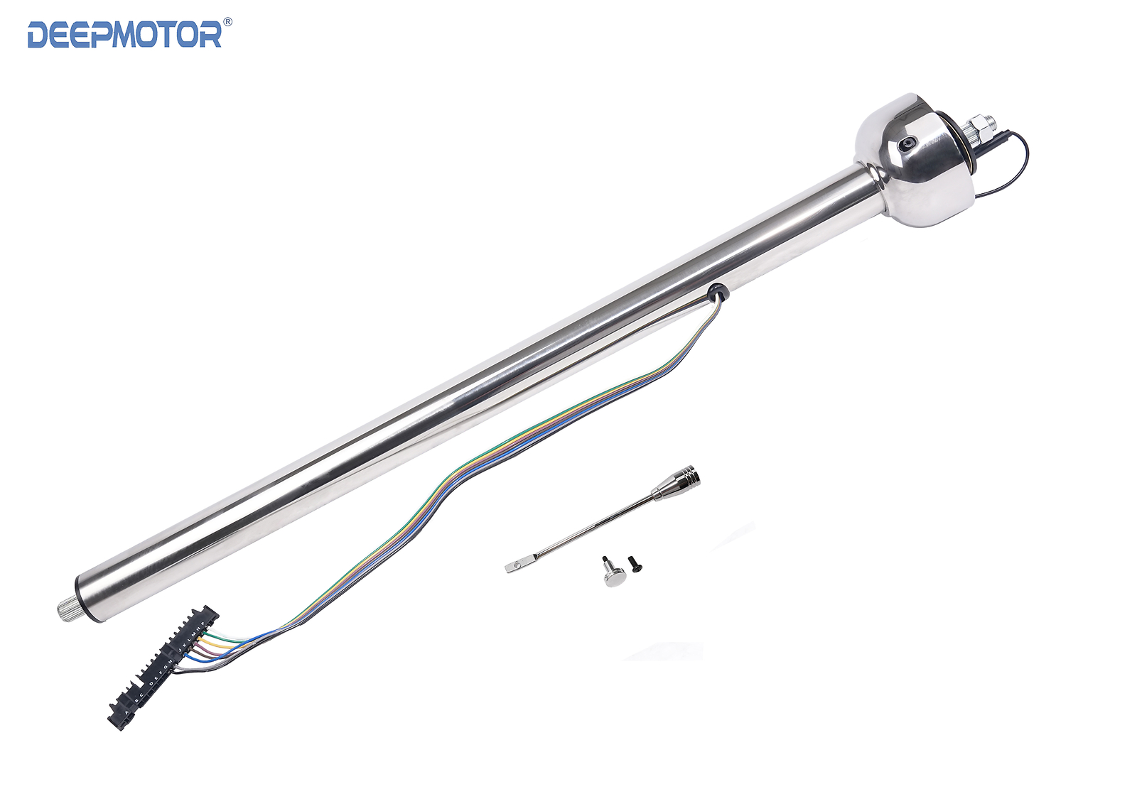 Deepmotor 28 Inch Stainless Steel Universal Straight Steering Column Polish