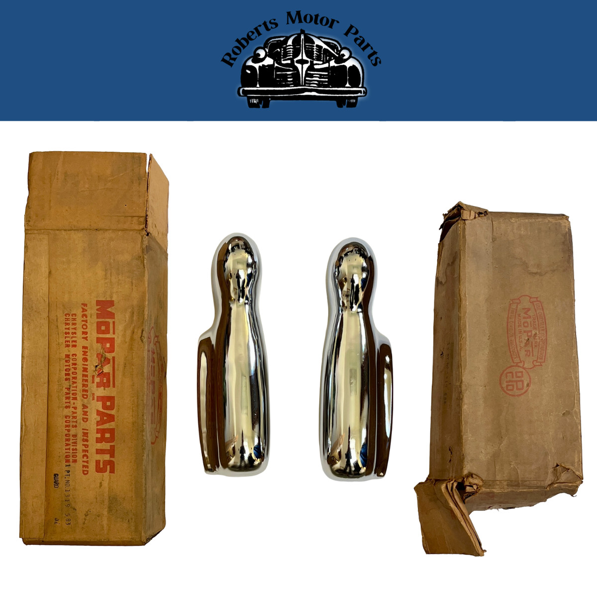 NOS Rear Bumper Guards for 1949-1951 Desoto Models #1319583 & #1319584 NOS Rear Bumper Guards for 1949-1951 Desoto Models #1319583 & #1319584