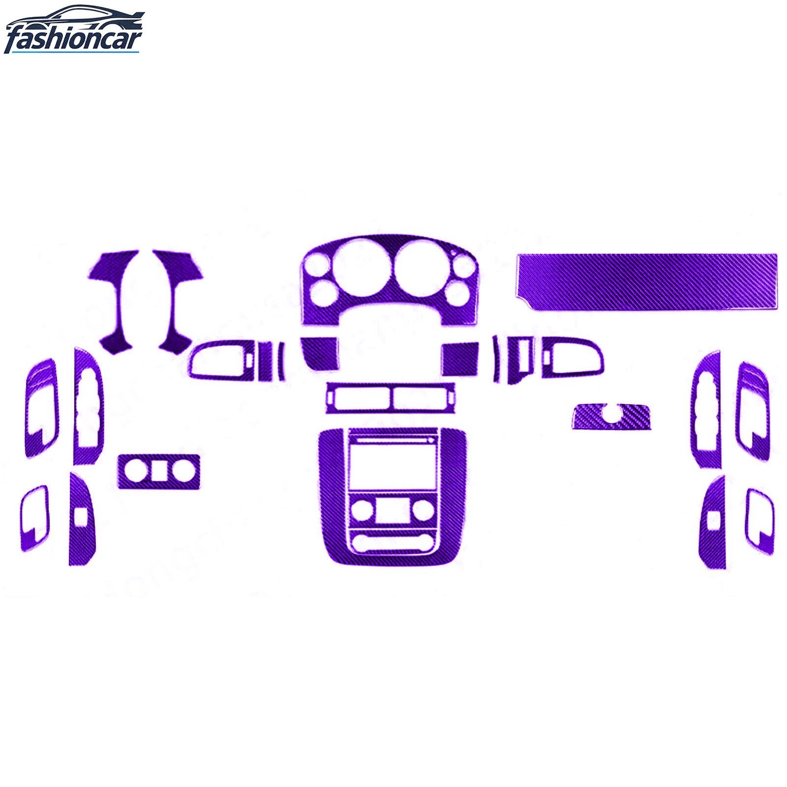 32Pcs Purple Carbon Fiber Full Interior Kits For Silverado/Tahoe/Sierra 2007-13
