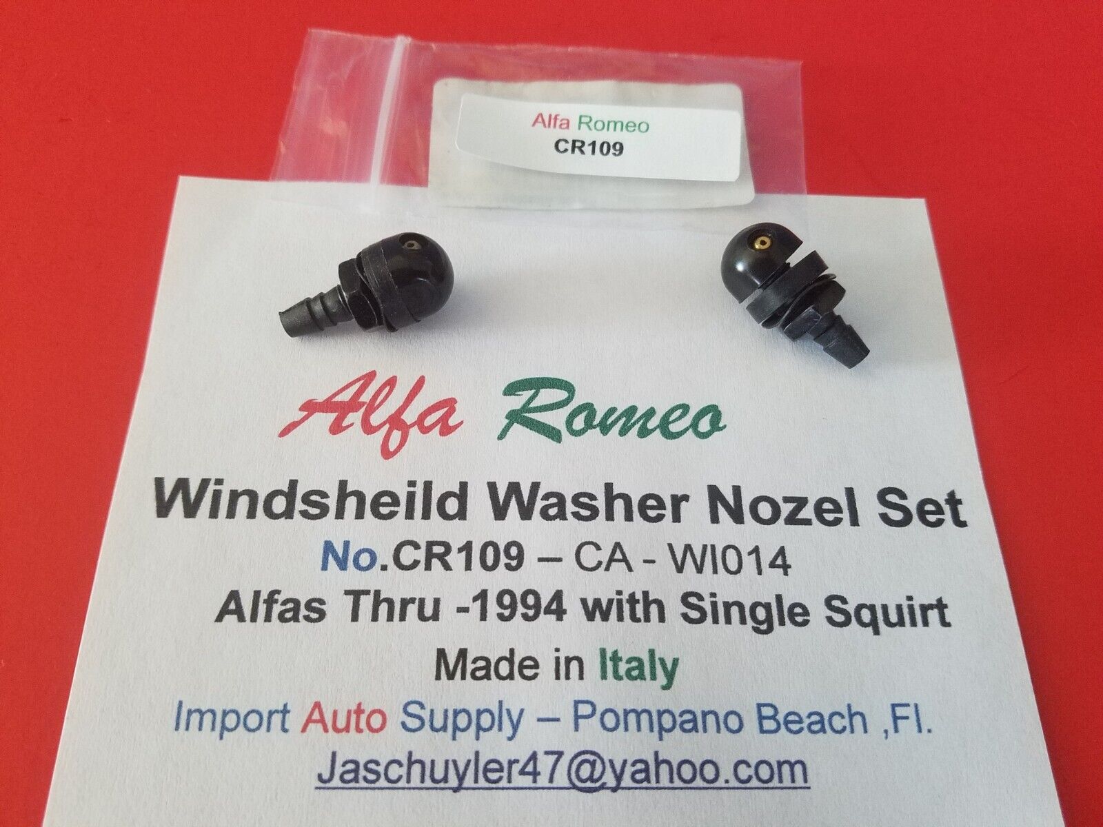 Alfa Romeo Spider Series III & IV Windsheild Washer Nozzle Single Squirt - Plus