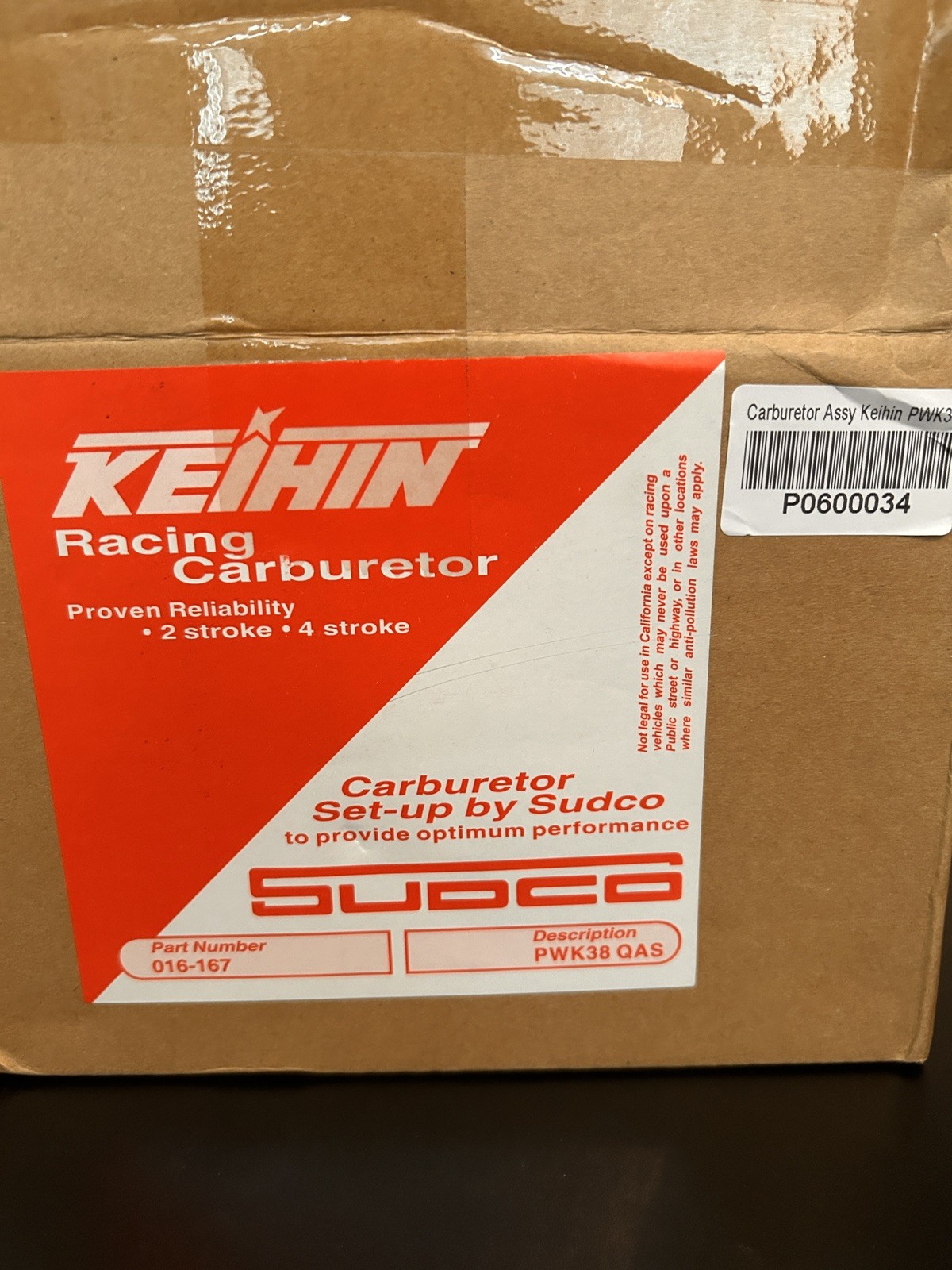 Keihin PWK38QAS 38mm Racing Carburetor Sudco 016-167 – New Keihin PWK38QAS 38mm Racing Carburetor Sudco 016-167 – New