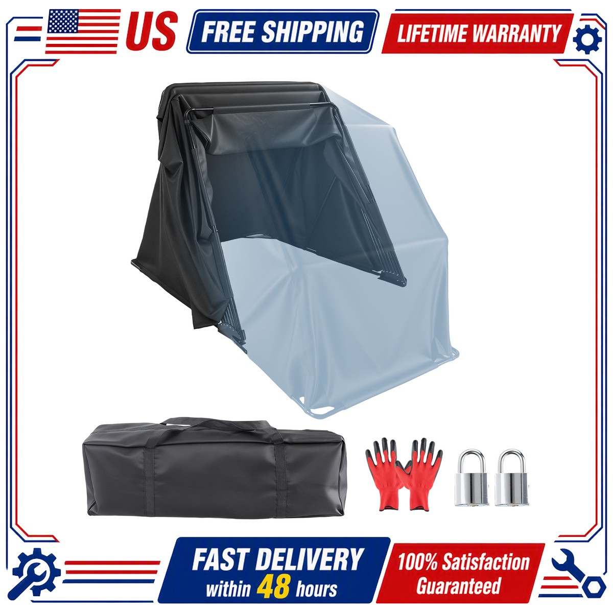 Bike Storage Tent Portable Motorcycle Shed Anti-Dust Bike Protection Canopy Bike Storage Tent Portable Motorcycle Shed Anti-Dust Bike Protection Canopy