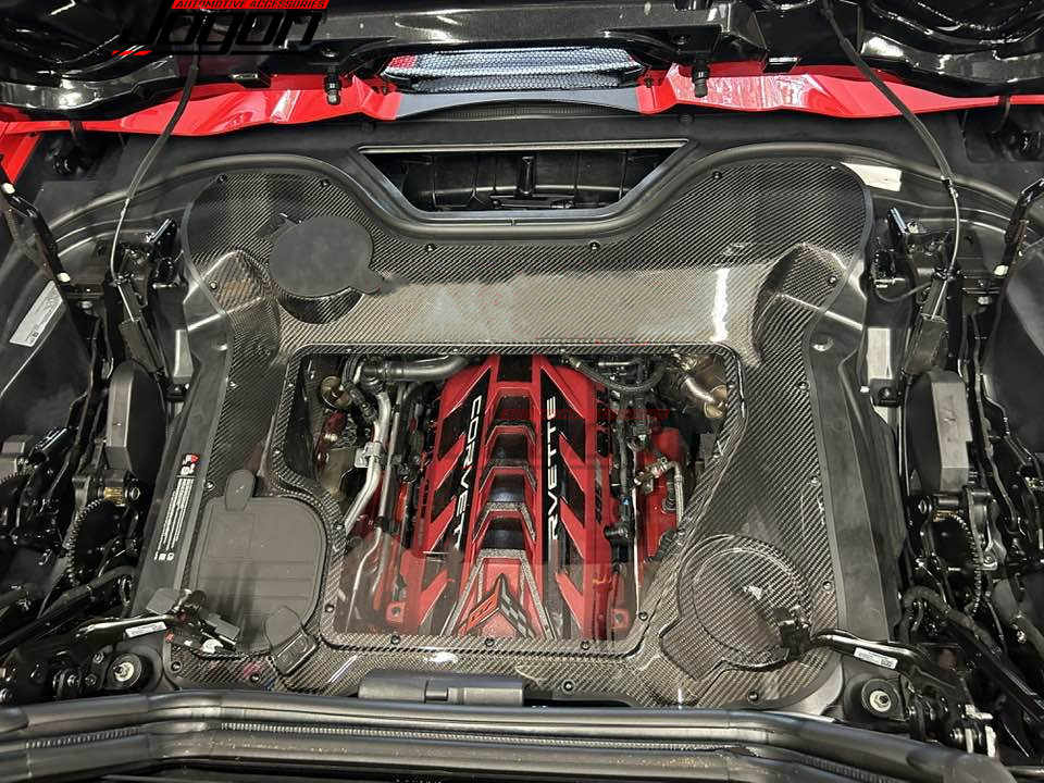 Real Carbon Engine Bay Covers For Corvette C8 Stingray Convertible HTC Z51 20-25