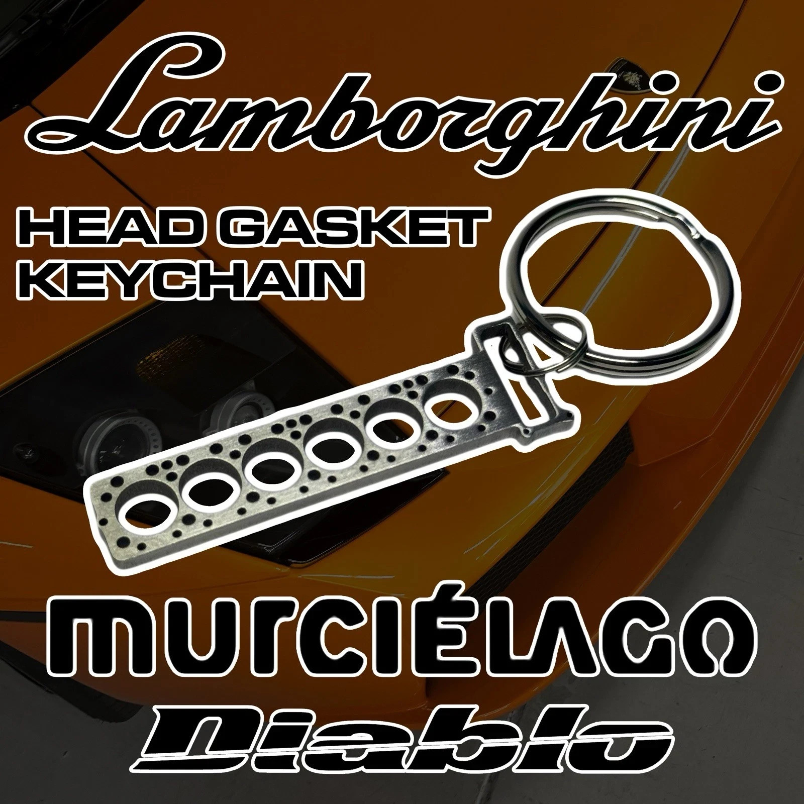 Lamborghini Murcielago/Diablo Head Gasket Keychain | V12 Supercar Car Enthusiast Lamborghini Murcielago/Diablo Head Gasket Keychain | V12 Supercar Car Enthusiast