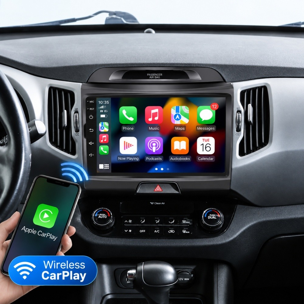 For KIA Sportage 3 2010-2016 Car Stereo Radio Wireless Apple Carplay AndroidAuto