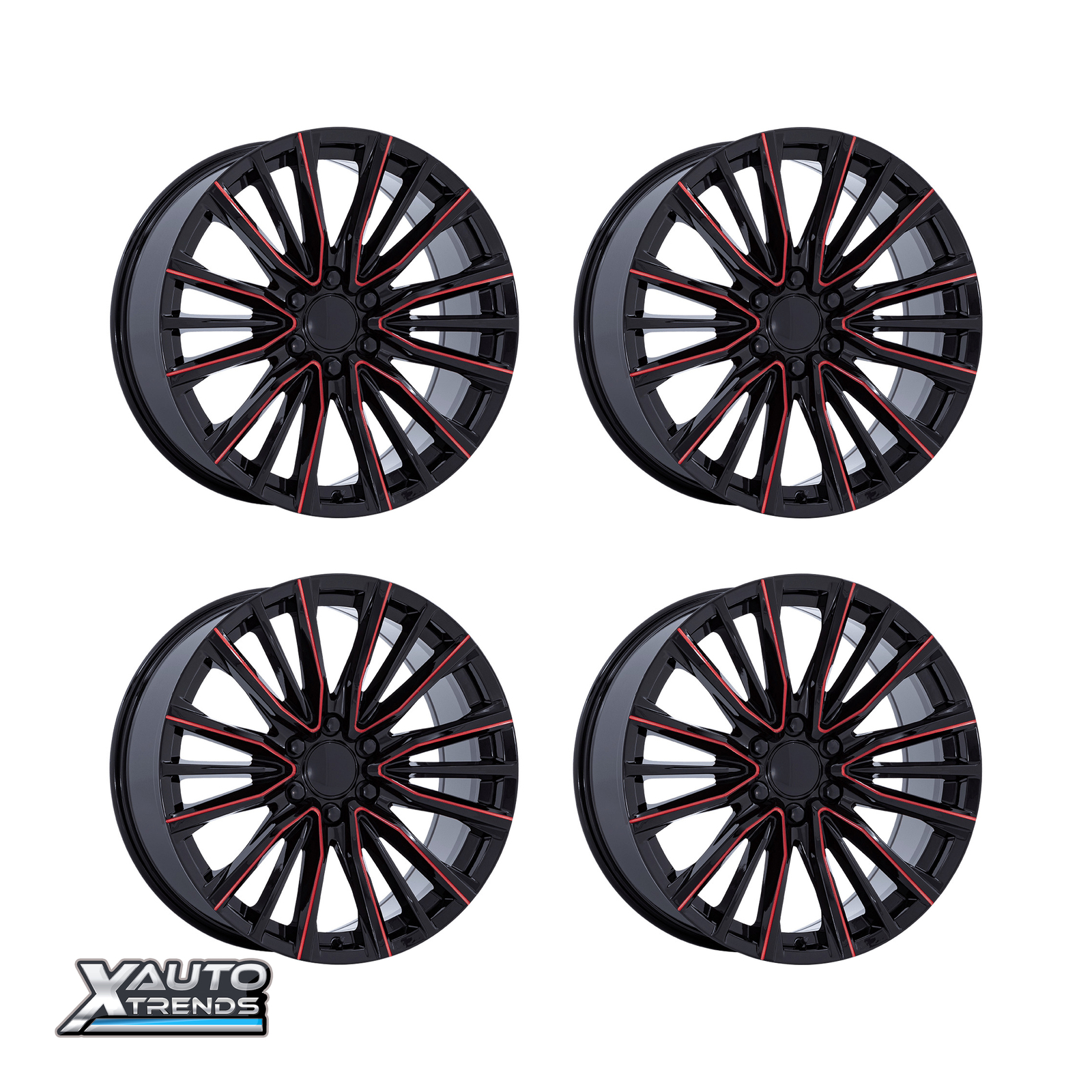 Performance Replicas PR223 Gloss Black Milled Red 22X9 6X139.7 28mm (Set of 4) Performance Replicas PR223 Gloss Black Milled Red 22X9 6X139.7 28mm (Set of 4)