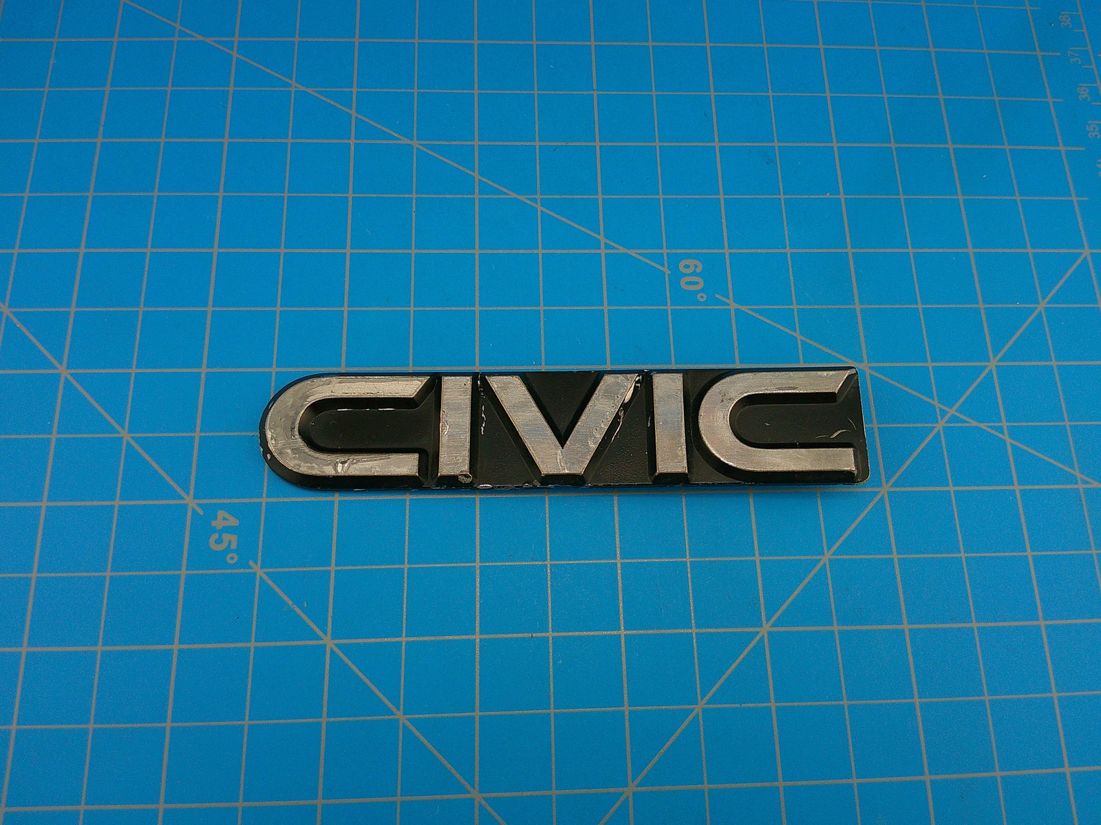 Vintage Honda Civic Emblem Badge OEM Metal Name Plate Trim 1970s 1980s Authentic