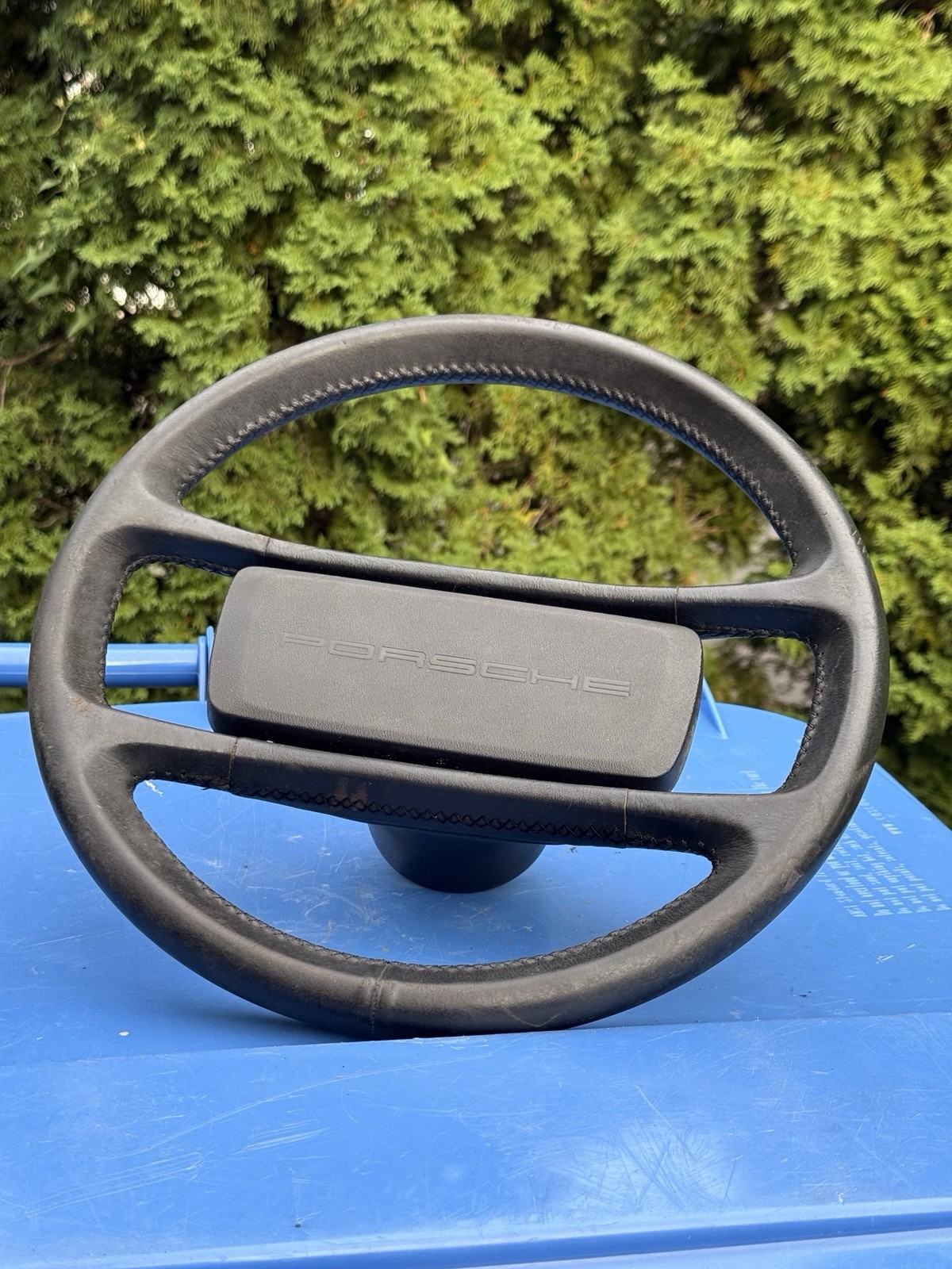 Porsche 944 Stock Steering Wheel And Horn OEM Porsche 944 Stock Steering Wheel And Horn OEM