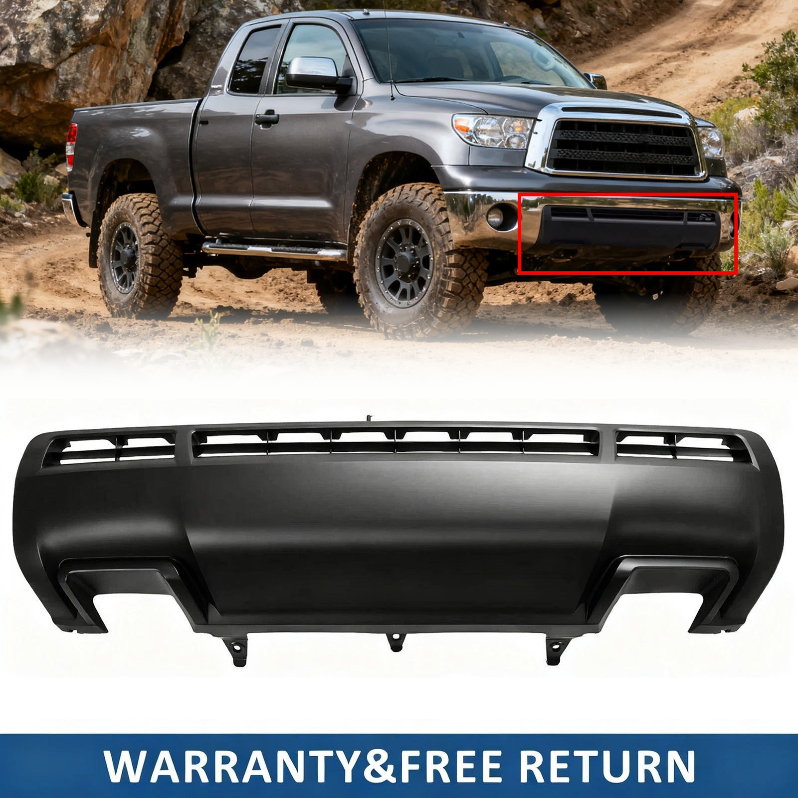 Black Textured For Toyota Tundra 2009 2010-2013 Front Bumper Cover Lower Valance Black Textured For Toyota Tundra 2009 2010-2013 Front Bumper Cover Lower Valance