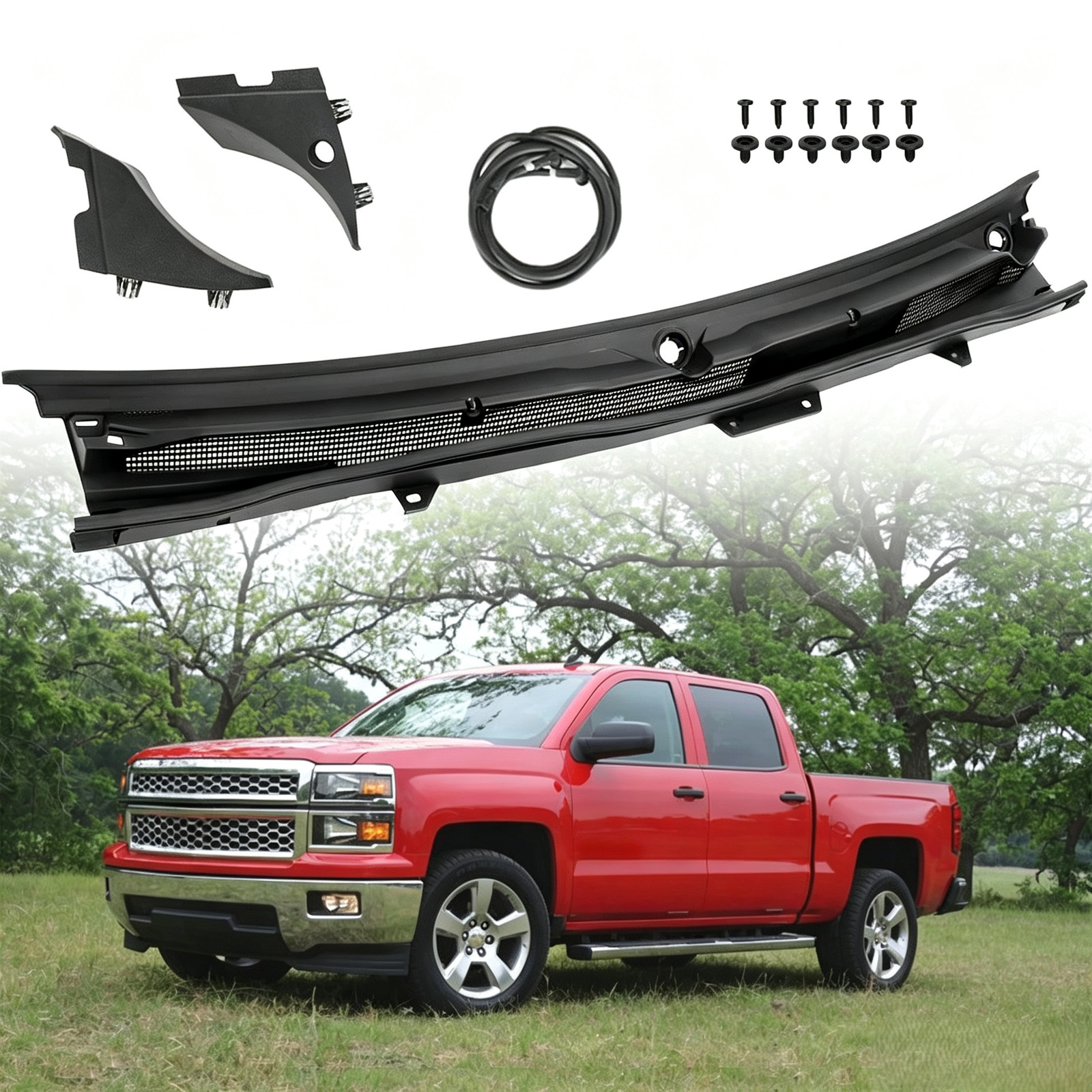 For 2014 2015 Chevy Silverado 1500 Windshield Wiper Cowl Panel 23207951 Black