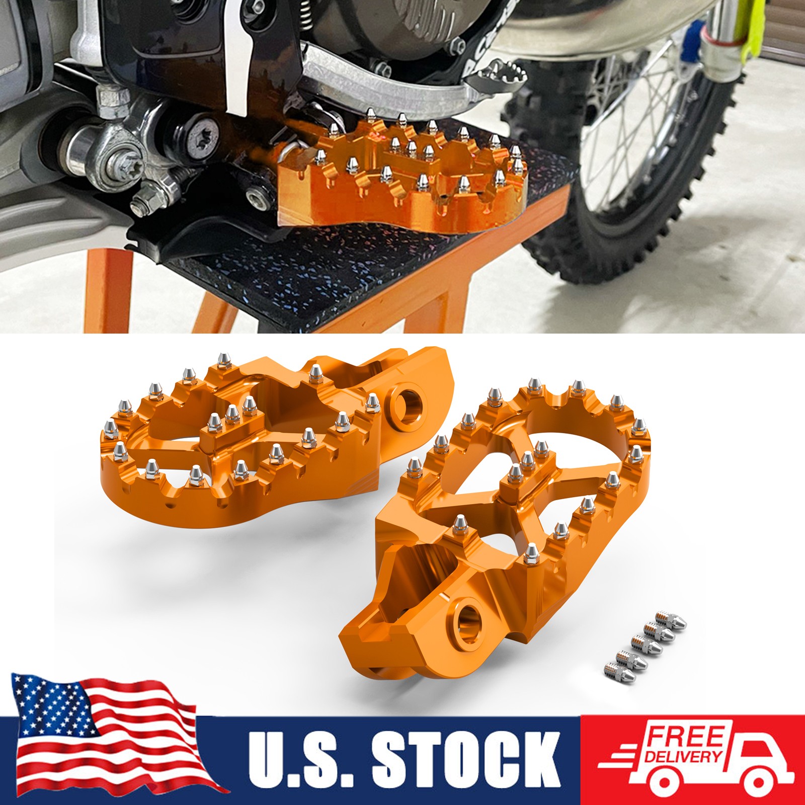NICECNC Wide Foot Pegs Footrests For KTM 300 EXC XC 250 350 SXF XCF 2017-2022 NICECNC Wide Foot Pegs Footrests For KTM 300 EXC XC 250 350 SXF XCF 2017-2022