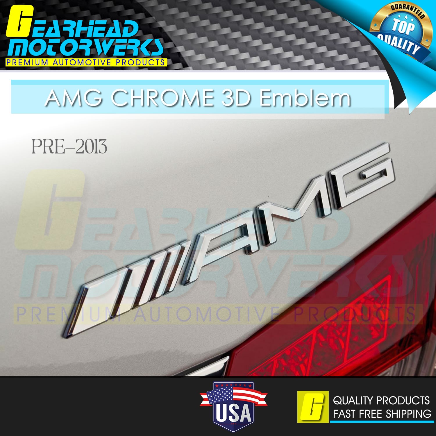 AMG Emblem Chrome Rear Trunk 3D Badge A C E S CL SL G Pre-2013 for Mercedes Benz